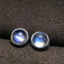 Stud Earrings Silver Moonstone Gemstone Earring 925 Sterling Ornament Real Natural Gem Birthday Gift Girl