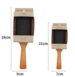 AVEDA Paddle Brush Brosse Club Massage Hairbrush Combs Prevent Trichomadesis Hair SAC Massager Wood TPE Airbag Nylon Teeth Brushes2628899