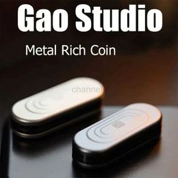 6IBT Decompression Toy Gao Studio Metal Rich Coin Haptic Slider Magnetic Fidget Slider EDC Adult Fidget Toys ADHD Tool Anxiety Office Stress Relief Toy 240412