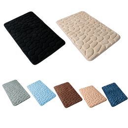 Bath Mat Quick-Drying Solid Colour Non-Slip Absorbent Bathroom Rug Bathmat Carpets Accessories Light Blue 40x60cm