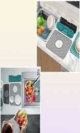 Mats Pads Silicone Sink Protector Mat NonSlip Quick Drying Dish Drain Pad Moisture Mildew Proof Grid Kitchen Storage PadMats4829479