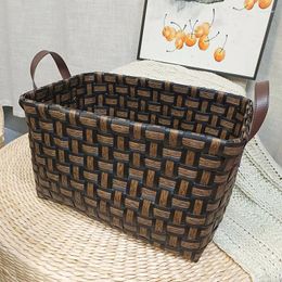 Laundry Bags Living Room High-grade Storage Basket Dirty Clothes Imitation Rattan Woven Bucket Snack Toy