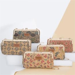 Shoulder Bags Ladies Crossbody Bag Vintage Wood Grain Butterfly Handbag Multifunctional Women Mini Printed Chain Hasp Wallet