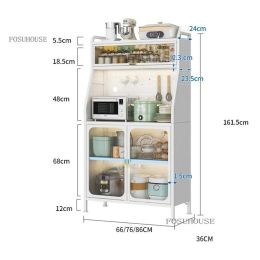 Sideboard Kitchen Furniture Multi-layer Storage Cabinets with Door Microwave Multi-functional Sideboards Buffet Cabinet N