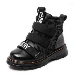 Boots Autumn Winter Boys Children Shoes For Kids Sneakers Fashion Leather Plush Warm Flat Ankle Running