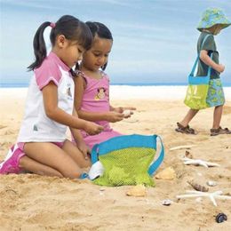 Storage Bags By DHL Green & Blue Children Mesh Shell Bag Summer Beach Seashell Tote Foldable Kids Gift