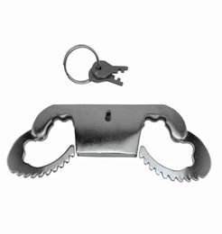 Couple Sex Toys Stainless steel thumb cuffs with key bondage lock metal handcuffs slave restraint BDSM tool sex toy cosplay game3121291