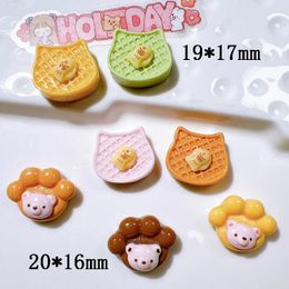 Decorative Figurines 20Pcs Cartoon Foot Bread Biscuit Flatback Resin Cabochon Scrapbooking For Phone Decoration Crafts DIY Hair Bows