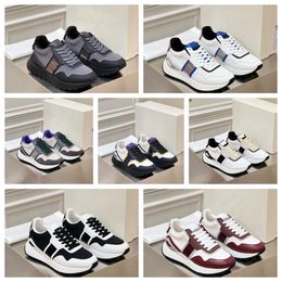 2024 New Multi material patchwork of cowhide with contrasting Colours men women thick soled lace up sports fashionable and versatile casual shoes