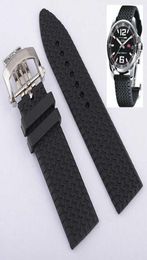 23mm Rubber Watchband for Chopard Watch Strap with Stainless Steel Butterfly Buckle Waterproof Bracelet H09157673272