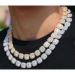 China Factory Price 2024 Hip Hop Jewellery Custom Sterling Sier Moissanite Lab Grown Diamond Party Accessories Men Necklaces