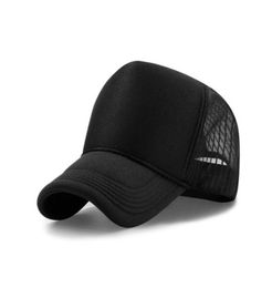 Whole high quality adult Blank trucker hats black white color snapbacks Curved brim Ball caps Unisex Mesh baseball hats adjust8361097