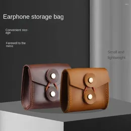 Storage Bags Sundries Travel Organiser Case Charging For Earphone Package Zipper Bag Portable Leather