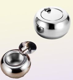 Round Stainless Steel Ashtray Home Party Bar Decoration Ash Holder For Gift Cigarette Lighters Smoking Accessory Ash Tray C02239188073