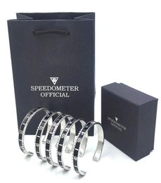 Whole High quality Bangle Bracelet for Men Stainless Steel Cuff Speedometer Bracelet Fashion Men039s Jewellery with Retail pa5236795