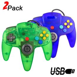 Gamepads 2PCS N64 USB Wired Gamepad N64 Controller Gamepad Joystick Classic N64 Game Pad Retro Games for Windows PC/Mac Laptop Computer