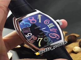 High Quality CRAZY HOURS 8880 CH COLOR DREAMS Numerals Dial Automatic Mens Bunce Watch Steel Case Leather Strap New Watches Hello7348362