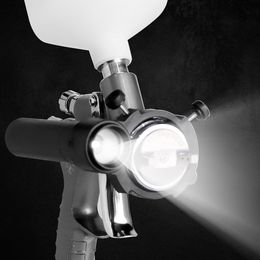 Spray Gun Lighting System, Rechargeable Automotive Paint Gun LED Light Adjustable Brightness, and Aperture Size