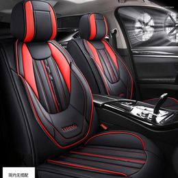 Car Seat Covers Cover Lzcs Front/Rear Vehicle Cushion Not Moves Universal Pu Leather Black/Red Non-Slide For Ibiza X1 X45