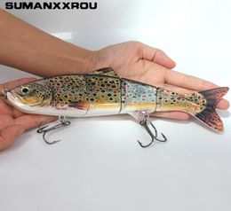 25cm MultiJointed Huge Sea Fishing Lure Hooks Big Bait Swimbait Bass Norther Pike Musky Lifelike Hook Red Tail 3D Eye T2 T1910205034241