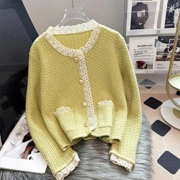 Women's Knits Women Knitted Cardigan Sweater Jacket 2024 Spring And Autumn Korean Version Female Temperament Versatile Loose Ladies Tops