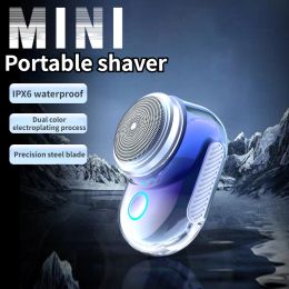 Shavers Cyber Red Electric Mini Shaver HighQuality USB Charging Razor Waterproof Men's Travel Portable Beard Knife Full Body Washing