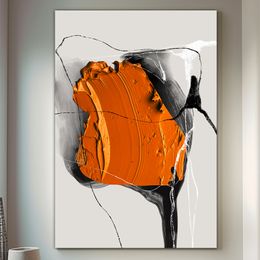 Modern Abstract Orange Canvas Painting Wall Art for Contemporary Home Decor Nordic Wall Art Posters and Prints Room Mural