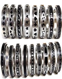 50pcs Multistyles Mix Rotating Stainless Steel Spin Rings Men Women Spinner Ring Whole Rotate Band Finger Rings Party Jewelry8537583