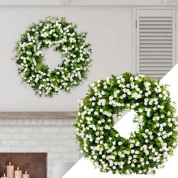 Decorative Flowers Welcome Wreath Sign Spring Is Lifelike Natural Elegant Ideal Gift Home Decoration Front Door Window Suction Cups