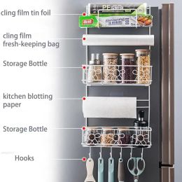 Refrigerator Side Organiser Multilayer Fridge Wall Side Hanger Shelf Kitchen Spice Organiser Refrigerator Rack Kitchen Gadgets