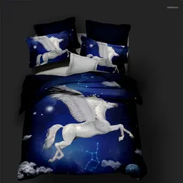 Bedding Sets 3D Duvet Cover Set Comforter Covers Pillow Cases 180x210 200x200 228x228cm Animal Horse White Bed Linens In Stock