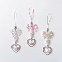 Keychains Love Ribbon Phone Charms Handmade Y2k