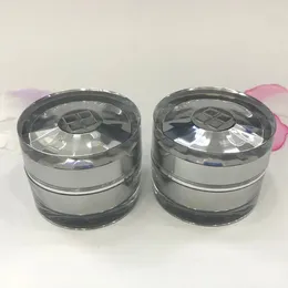 Storage Bottles 30g Cylinder Shape Shiny Silver Acrylic Jar Pot Tin Essence Eye Gel Essence/night Cream Serum Whitening Cosmetic Packing