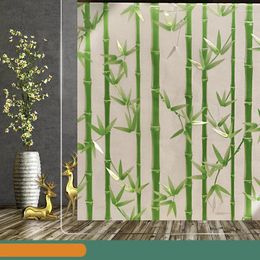 Window Stickers 3D Bamboo Electrostatic Glass Film Bathroom Living Room Transparent Opaque Frosted Sticker