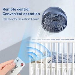Electric Fans Wall Mounted Fan With Remote Control Portable Rechargeable USB Electric Folding Fan Nightlight Auto Rotary Air Cooler Household