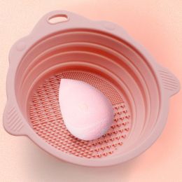 1Pcs Multi-functional Silicone Makeup Brush Folding Cleaning Bowl Brushes Powder Puff Beauty Washing Scrubber Pad Makeup Tools