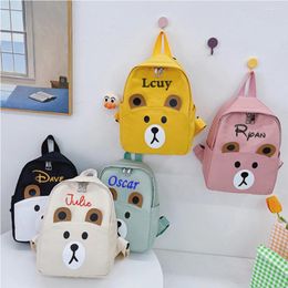 Backpack Personalized Embroidery With Any Name Custom Portable Mini Children Travel Shopping Rucksacks Bear Shaped Shoulder Bags