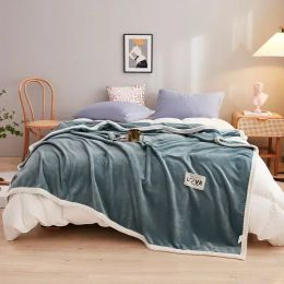 Milk Velvet Warm Autumn Blanket Thickened Gift Bed Sofa Soft Warmth Comfortable Non-hair Shedding Quilt Ultra Fine Fiber