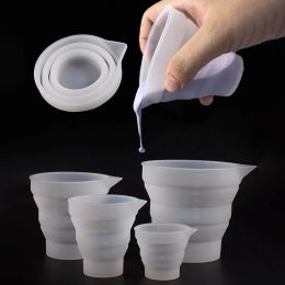 50-500ml Foldable Silicone Measuring Cup Multi-spec Portable Liquid Container Silicone Mixing Cup For DIY Epoxy Resin Jewellery H