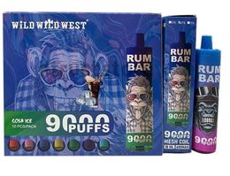 Original Disposable Puff Randm Tornado Rum Bar 9000 Puffs 5% send from Local Warehouse 600 Mah 18Ml 17 Flavors Prefilled Device Disposable Vapes