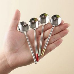 Coffee Scoops 1pc Long Handle Dessert Spoon Creative Soup Scoop 304 Stainless Steel Spoons For Ice Cream Tableware