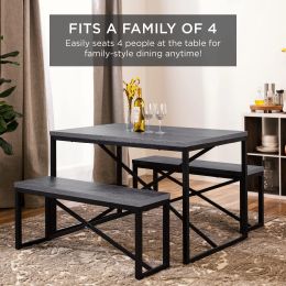 New Modern Style Design Hot Selling Family Living Room Kitchen Wooden Metal Frame Dining Tables Set