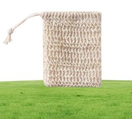 Natural Sisal Soap Bag Saver Holder Pouch Bath Toilet Supplies Exfoliating Shower Mesh Soaps Storage Bags Drawstring Foaming Easy 9295457