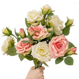 Decorative Flowers 46cm Artificial Flower DIY Real Touch Silk Rose Home Accessory Christmas Party Wedding Decoration Mariage Fake Peony