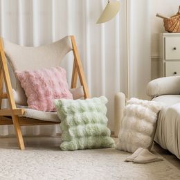 Modern Fur Pillows Bubble Plush Sofas Bedroom Cushions Cream Nordic Pillowcases