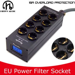 Connectors 3000w 15a Audio Noise Ac Power Philtre Amplifier Tv Dvd Lp Eu Standard Power Socket Outlets Aluminium Wall Power Socket 100v250v