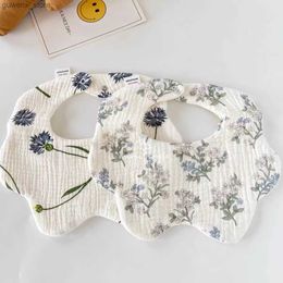 Bibs Burp Cloths Baby Bib Waterproof Newborn Burp Cloths Cotton Girls and Boys Work Bibs Cute Print Soft Baby Feeding Accessories Y240412Y240417IB4M