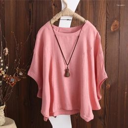 Women's Blouses Woman's Tshirts Superior Quality Spring/summer Loose Solid Colour Batwing Sleeve Ladies Top T-shirt Drop