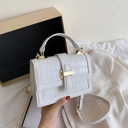 Evening Bags Stone Patent White Crossbody For Women 2021 Small Handbag Bag PU Leather Hand Ladies Chain Designer247E