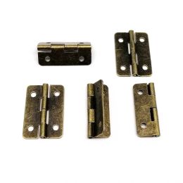 12pcs Wooden Box Hinge with Screw for Jewellery Chest Gift Wine Music Case Dollhouse Cabinet Door Antique Brass Bronze 21x30mm